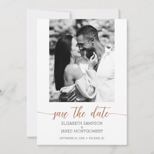 Foto Wedding Terracotta Save The Date (Voorkant)