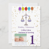 Foto & Weegdag met Gold & ballonnen Kaart (Voorkant)