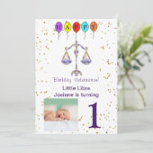 Foto & Weegdag met Gold & ballonnen Kaart (Staand voorkant)