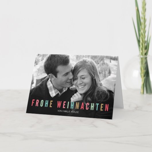 Foto Weihnachtskarte | Bunte Weihnachten Feestdagen Kaart (Voorkant)