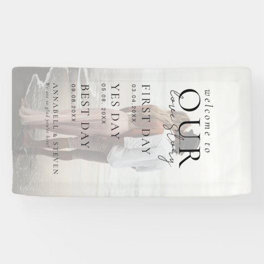 Foto WELKOM BIJ ONS LIEFDESVERHAAL Spandoek (Horizontaal)