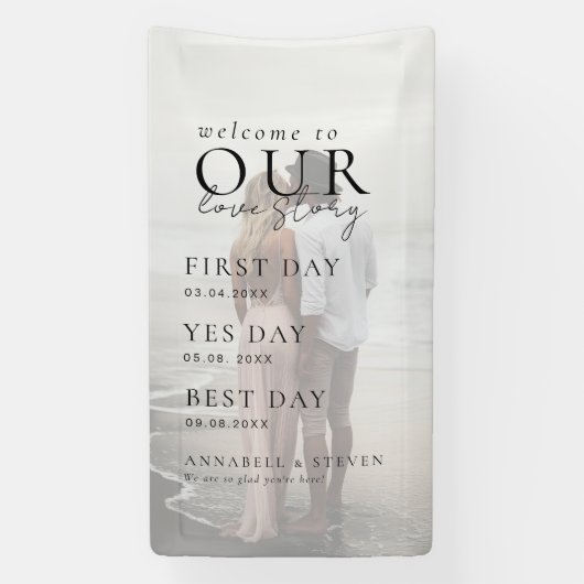 Foto WELKOM BIJ ONS LIEFDESVERHAAL Spandoek (Verticaal)