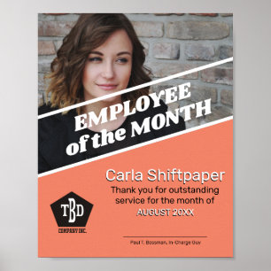 Foto werknemer van de maandelijkse erkenningsuitre poster