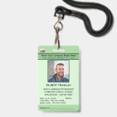 Foto Werknemersnaam Bar Code Logo Aangepaste ID Badge (Voorzijde met lanyard)