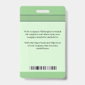 Foto Werknemersnaam Bar Code Logo Aangepaste ID Badge (Achterkant)