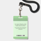 Foto Werknemersnaam Bar Code Logo Aangepaste ID Badge (Achterkant met lanyard)