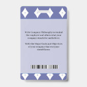 Foto Werknemersnaam Bar Code Logo Aangepaste ID Badge (Achterkant)