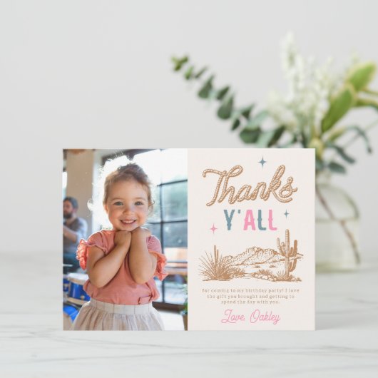 Foto Western Bedankt Card (Staand voorkant)