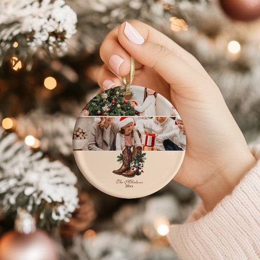 Foto Western Boog & Laarzen Kerst Keramisch Ornament
