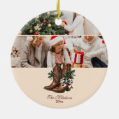 Foto Western Boog & Laarzen Kerst Keramisch Ornament (Achterkant)