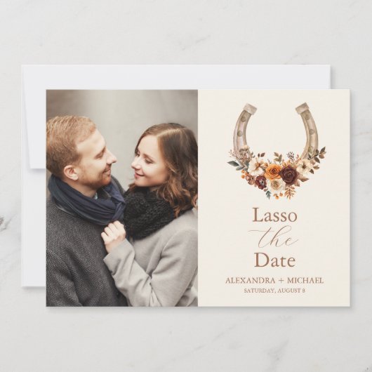 Foto Western Land Boheemse Bloemen Bruiloft Save The Date (Voorkant)