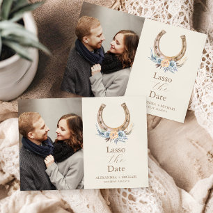 Foto Western Land Boheemse Bloemen Bruiloft Save The Date