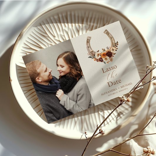 Foto Western Land Boheemse Bloemen Bruiloft Save The Date