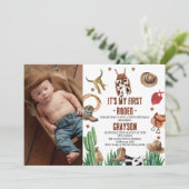 Foto Westerne Cactus Mijn eerste Rodeo Cowboy 1st Kaart (Staand voorkant)