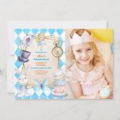 Foto Whimsical Alice in Wonderland Verjaardagsfees Kaart (Voorkant)