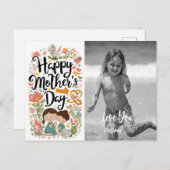 *~* Foto Whimsical Hartkonijn Moederdag AP72 Feestdagenkaart (Voorkant / Achterkant)