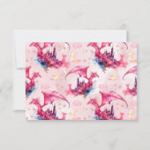 Foto Whimsical Pink Dragon Baby shower Bedankkaart (Achterkant)