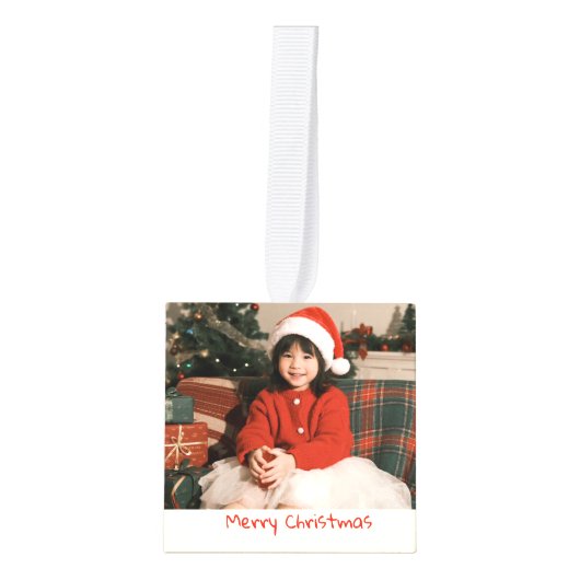 Foto Whimsical Red Doodle Kerstboodschap Decoratie (Voorkant)