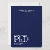 Foto: White Blue PhD Afstuderen Aankondiging (Achterkant)