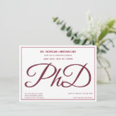 Foto: White Burgundy PhD Graduation Party Kaart (Staand voorkant)