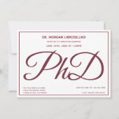 Foto: White Burgundy PhD Graduation Party Kaart (Voorkant)