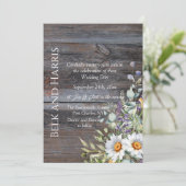 Foto White Daisy QR Code Wedding Kaart (Staand voorkant)