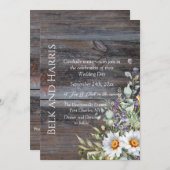 Foto White Daisy QR Code Wedding Kaart (Voorkant / Achterkant)