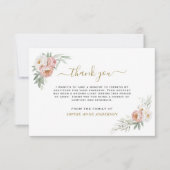 Foto: White Floral Greenery Gold in Loving Memory Bedankkaart (Voorkant)