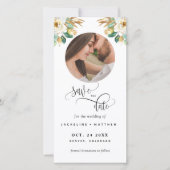 Foto White Mustard Wedding Save the Date Bladwijze (Voorkant)