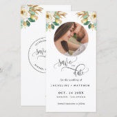 Foto White Mustard Wedding Save the Date Bladwijze (Voorkant / Achterkant)
