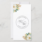 Foto White Mustard Wedding Save the Date Bladwijze (Achterkant)