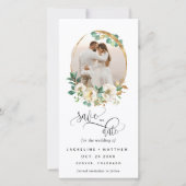 Foto White Mustard Wedding Save the Date Bladwijze (Voorkant)