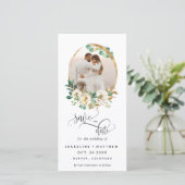 Foto White Mustard Wedding Save the Date Bladwijze (Staand voorkant)