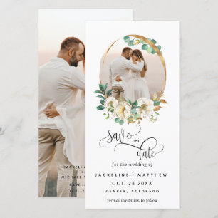 Foto White Mustard Wedding Save the Date Bladwijze