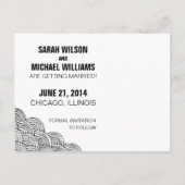 Foto White Pattern/Black Box Save the Date 01 Aankondigingskaart (Achterkant)