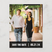 Foto White Pattern/Black Box Save the Date 01 Aankondigingskaart (Voorkant)