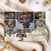 Foto White Poinsettia Holiday Party Feestdagenkaart