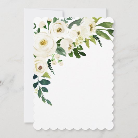 Foto: White Waterverf Flowers Celebration of Life Kaart (Achterkant)