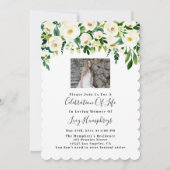 Foto: White Waterverf Flowers Celebration of Life Kaart (Voorkant)