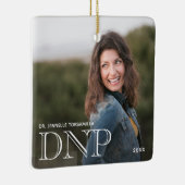 Foto White Words DNP Degree Name Year Afstuderen Keramisch Ornament (Rechts)