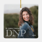 Foto White Words DNP Degree Name Year Afstuderen Keramisch Ornament (Achterkant)