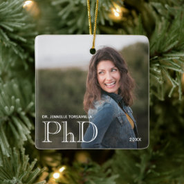 Foto White Words PhD Gradennaam Jaar Afstuderen Keramisch Ornament