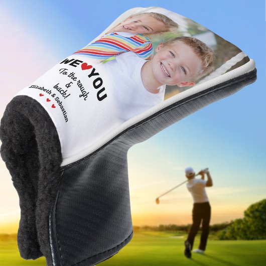 Foto Wij houden van u aan de ruwe & achternaam Cus Golfheadcover