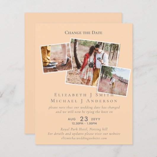 FOTO Wijziging van de datum plannen uitstel ELKE G (Voorkant / Achterkant)