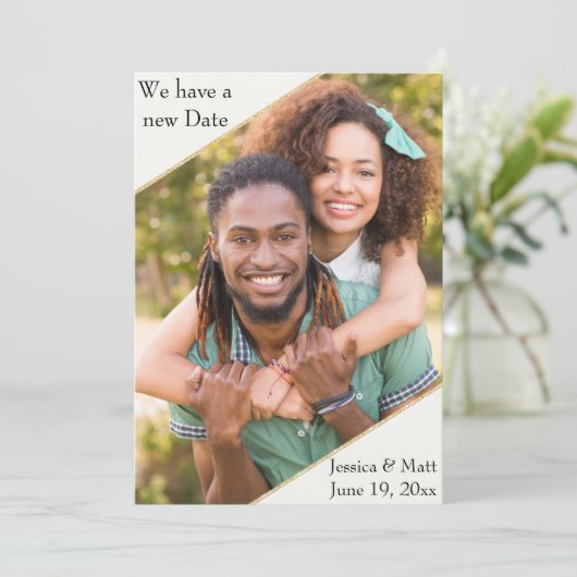 Foto Wijzigingsdatumkaart Save The Date (Staand voorkant)