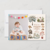 Foto Wild Een Oerwoud Safari Dieren Jongen 1e Bedankkaart (Voorkant)