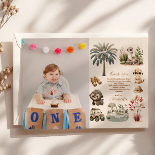 Foto Wild Een Oerwoud Safari Dieren Jongen 1e Bedankkaart