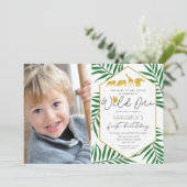 FOTO - Wild One 1st Birthday Oerwoud Invitation Kaart (Staand voorkant)