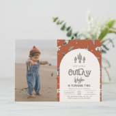 Foto Wild West Birthday Invitation | Cowboy Kaart (Staand voorkant)