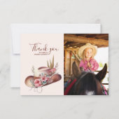 Foto Wild West Cowgirl Land Western Verjaardag Bedankkaart (Voorkant)